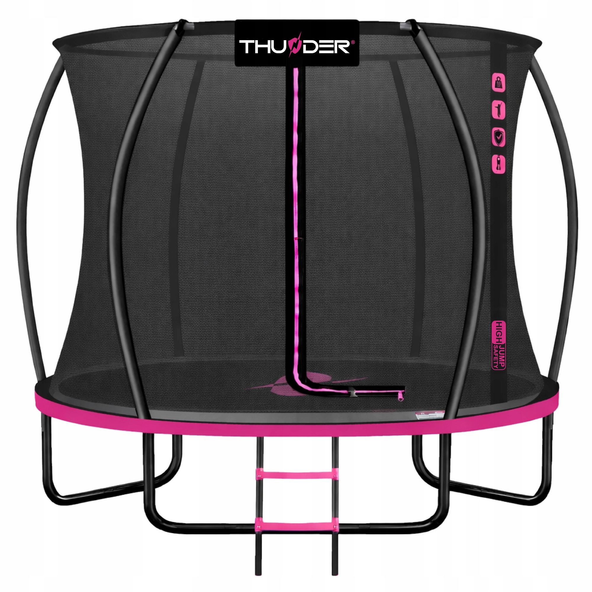 Trampolina Ogrodowa 8ft 244CM sprężysta mata łatwy montaż zabawa Thunder